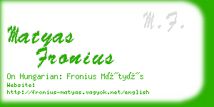 matyas fronius business card